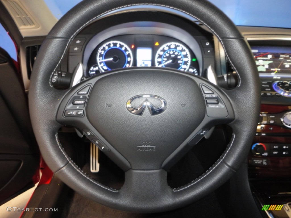 2011 Infiniti G 37 S Sport Coupe Graphite Steering Wheel Photo #57170027