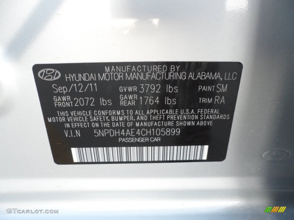 2012 Elantra Limited - Silver / Gray photo #35