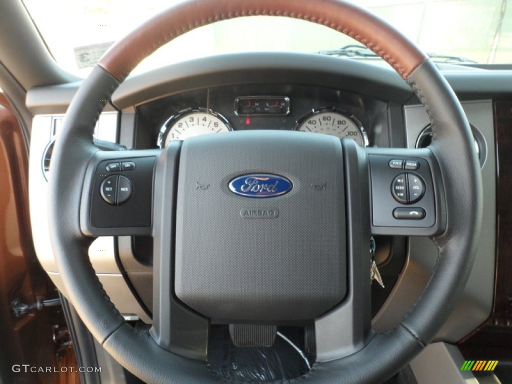 2012 Ford Expedition EL King Ranch 4x4 Chaparral Steering Wheel Photo #57171800