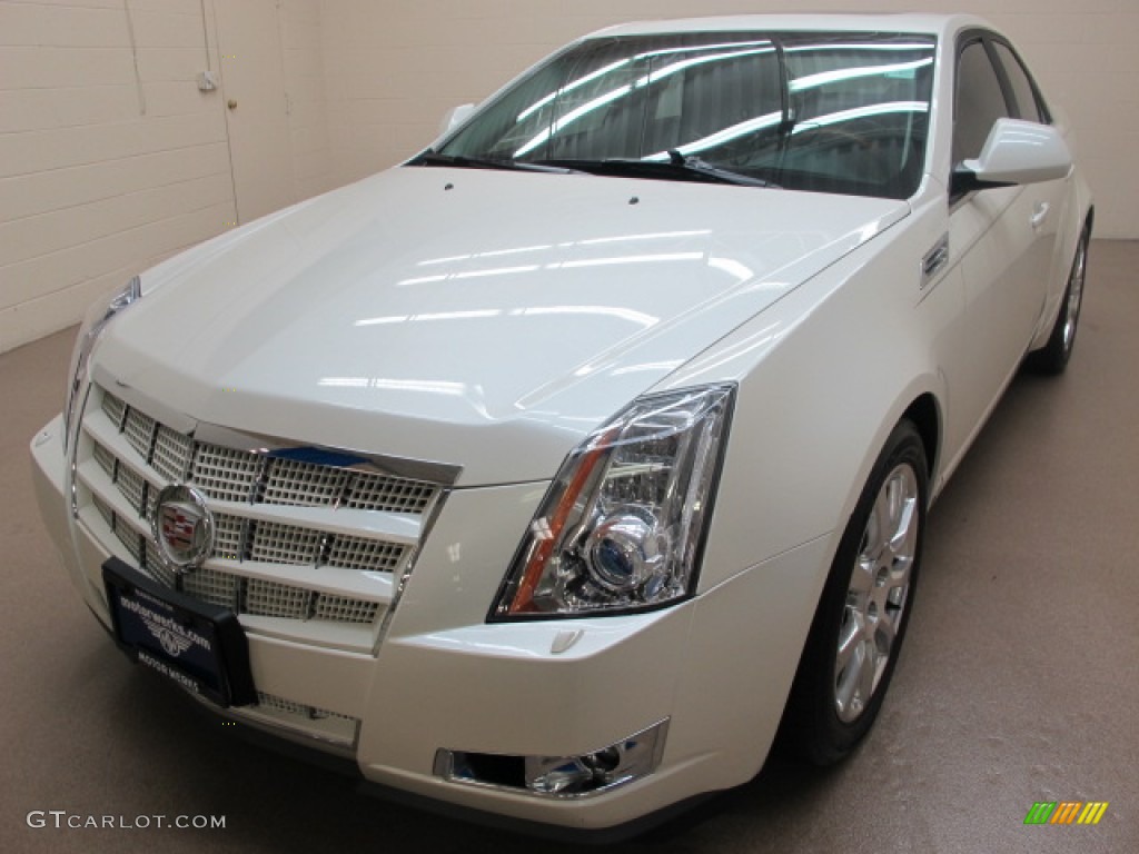 2009 CTS 4 AWD Sedan - White Diamond Tri-Coat / Light Titanium/Ebony photo #4