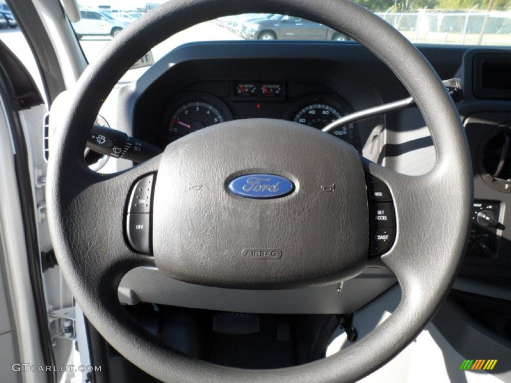 2012 Ford E Series Van E350 XL Extended Passenger Medium Flint Steering Wheel Photo #57173234