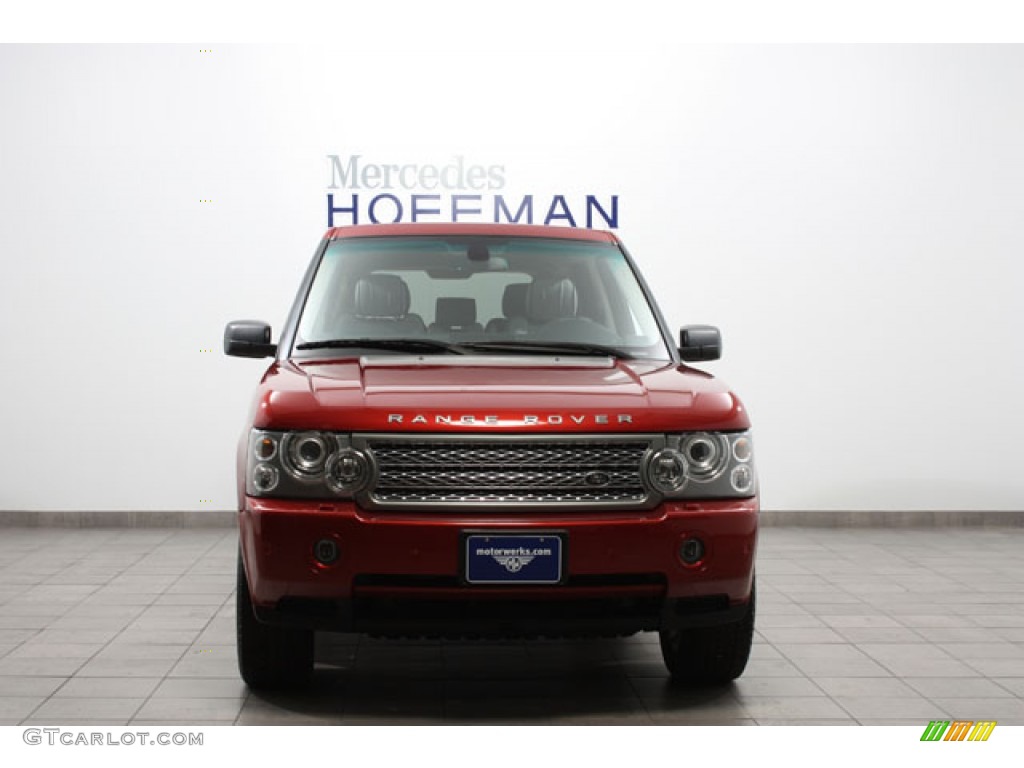 2008 Range Rover V8 HSE - Rimini Red Metallic / Ivory photo #3