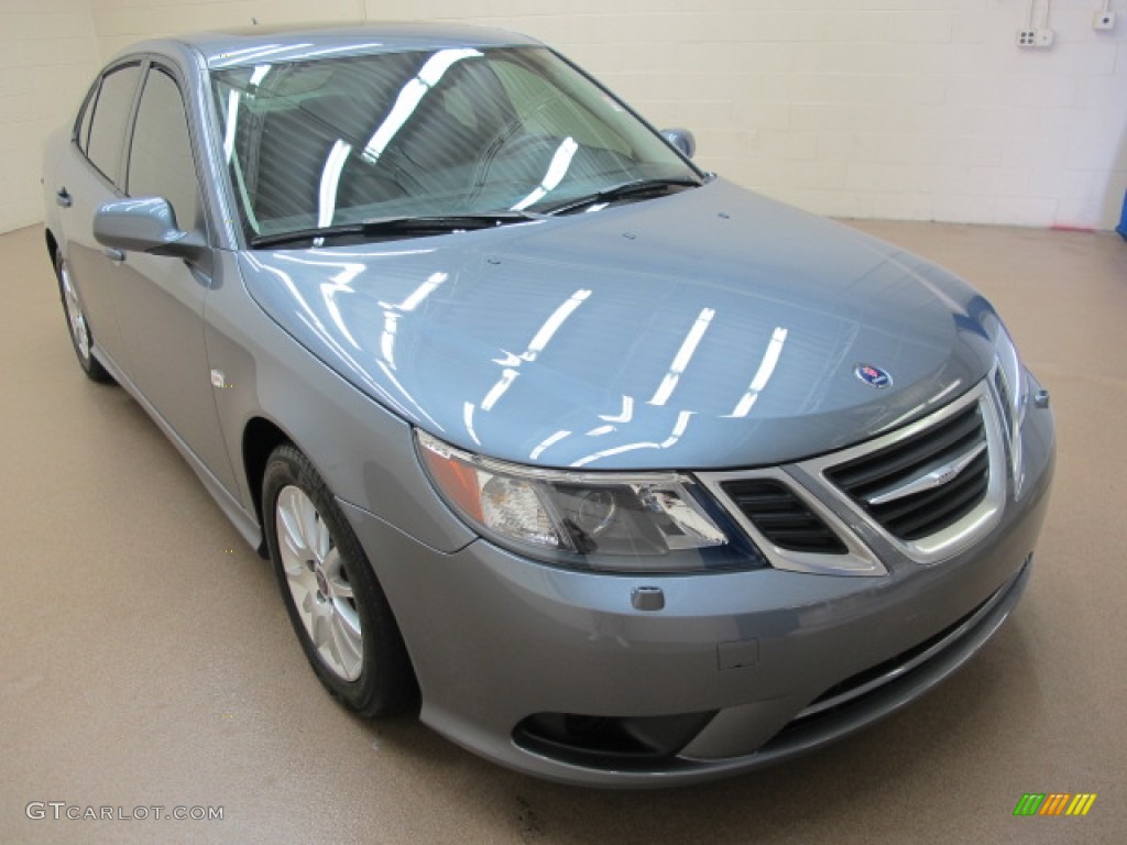 2010 9-3 2.0T Sport Sedan - Glacier Silver Metallic / Black photo #1