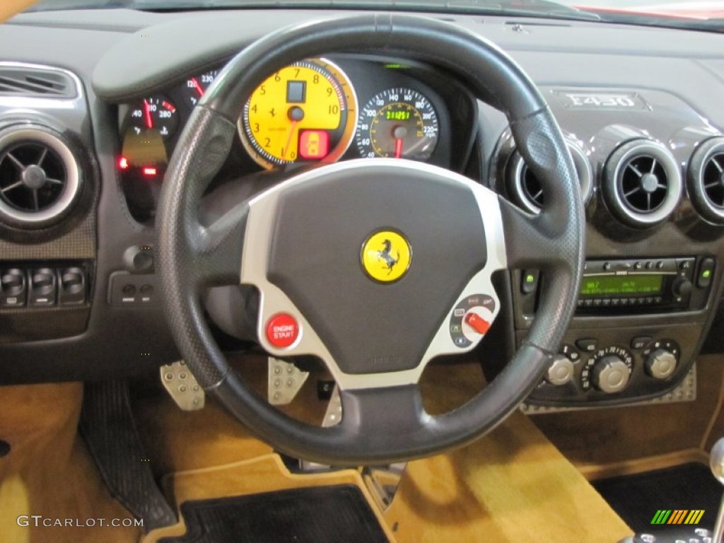 2005 Ferrari F430 Coupe F1 Beige Steering Wheel Photo #57176068