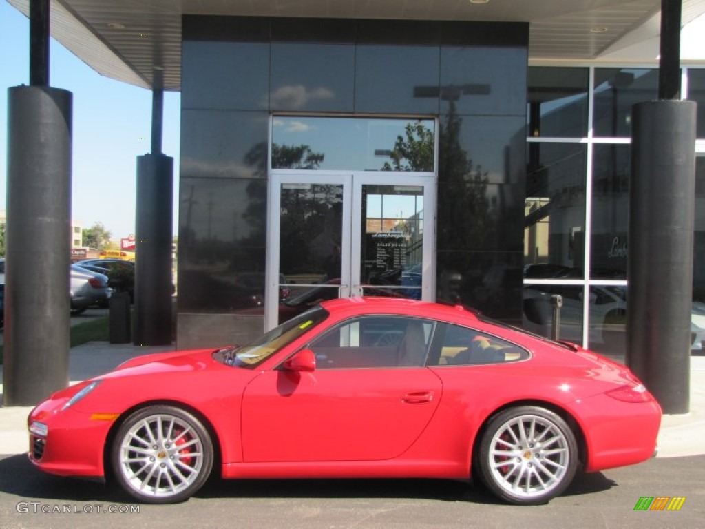 2009 911 Carrera S Coupe - Guards Red / Sand Beige photo #4