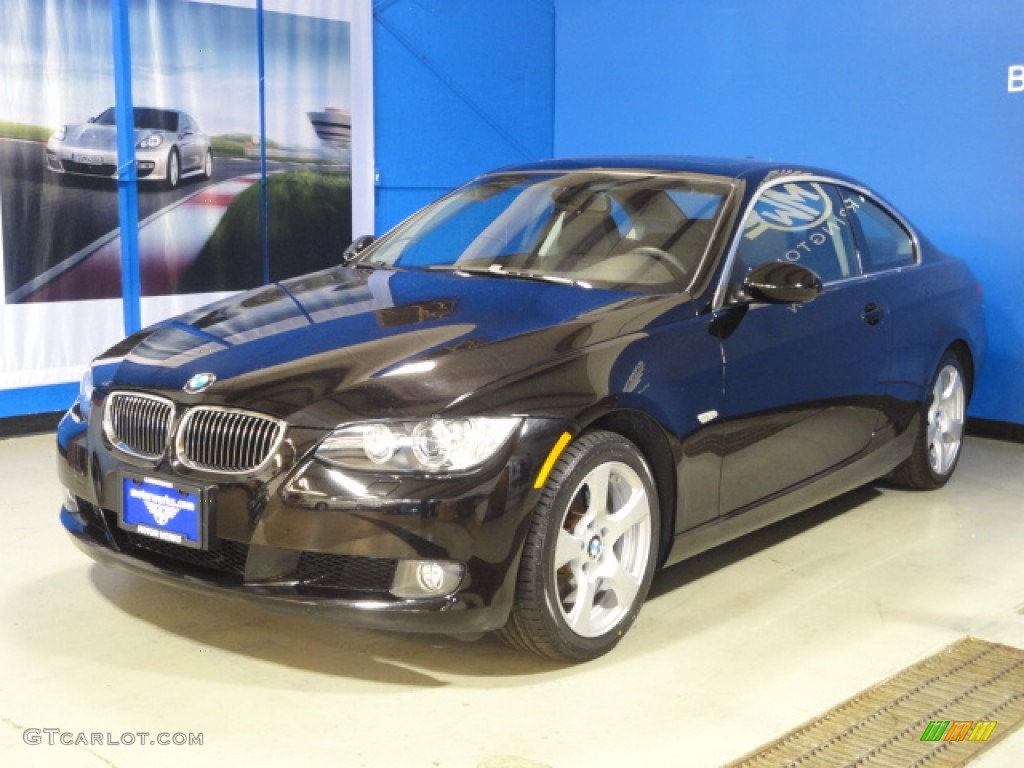 2008 3 Series 328xi Coupe - Jet Black / Black photo #3