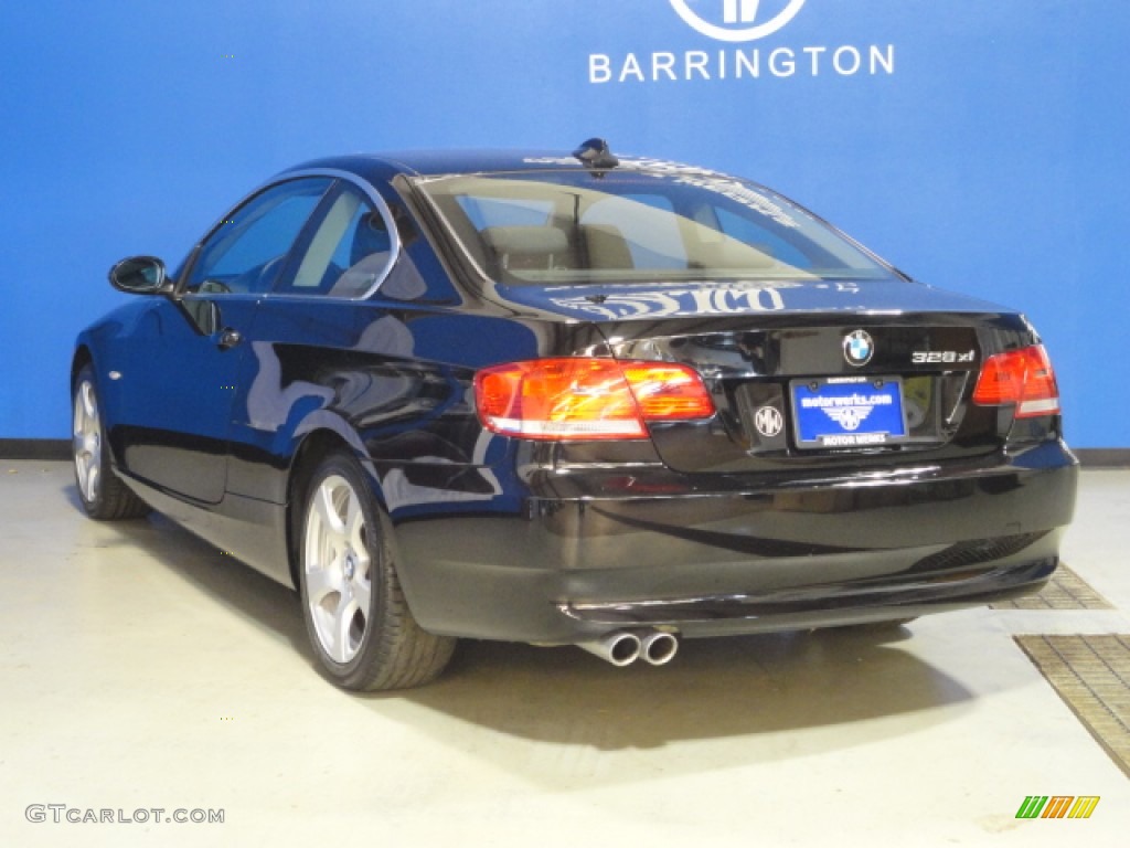 2008 3 Series 328xi Coupe - Jet Black / Black photo #7