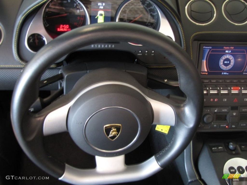 2007 Lamborghini Gallardo Spyder Nero Perseus Steering Wheel Photo #57181045