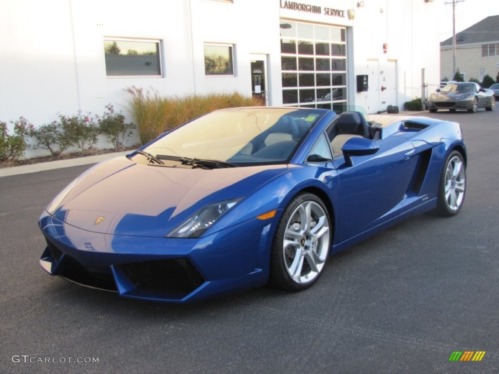 2010 Gallardo LP560-4 Spyder - Bianco Monocerus / Blu Scylla photo #1