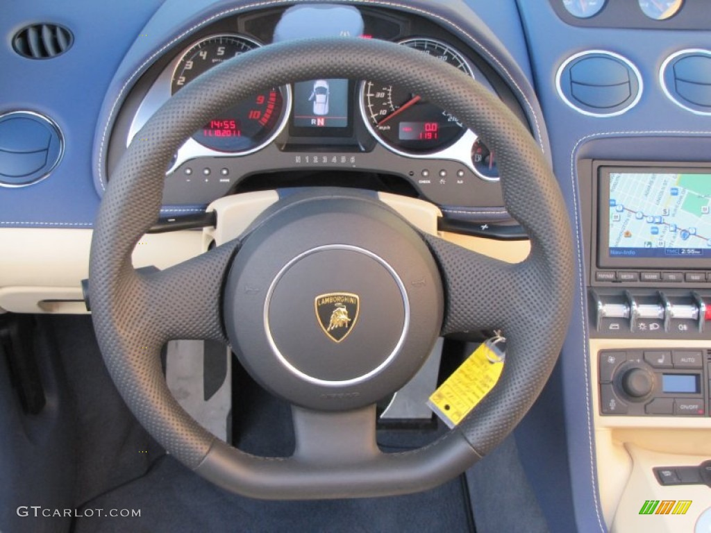 2010 Lamborghini Gallardo LP560-4 Spyder Blu Scylla Steering Wheel Photo #57184170