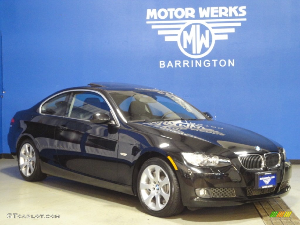 2008 3 Series 335xi Coupe - Jet Black / Black photo #1
