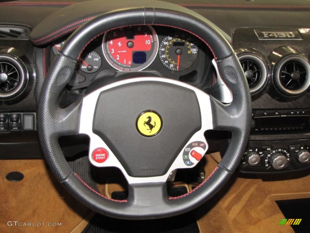 2007 Ferrari F430 Spider F1 Beige Steering Wheel Photo #57184549