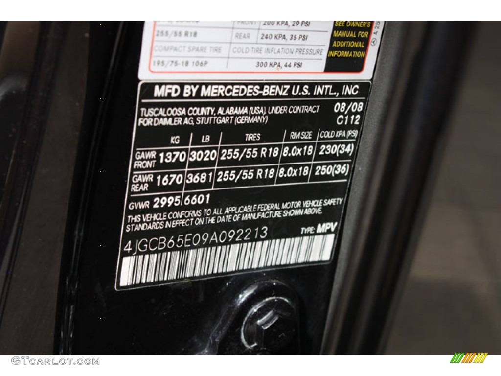 2009 R Color Code 112 for Majestic Black Metallic Photo #57184561