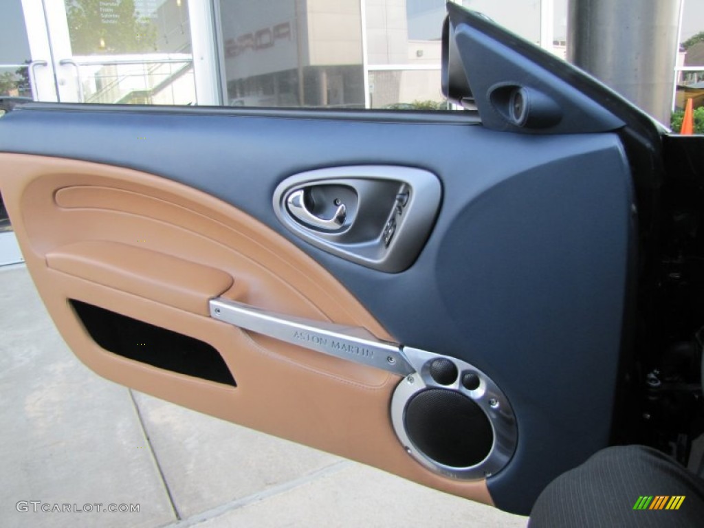 2006 Aston Martin Vanquish S Caspian Blue/Light Tan Door Panel Photo #57185262