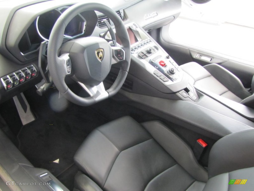 Nero Ade Interior 2012 Lamborghini Aventador LP 700-4 Photo #57187189