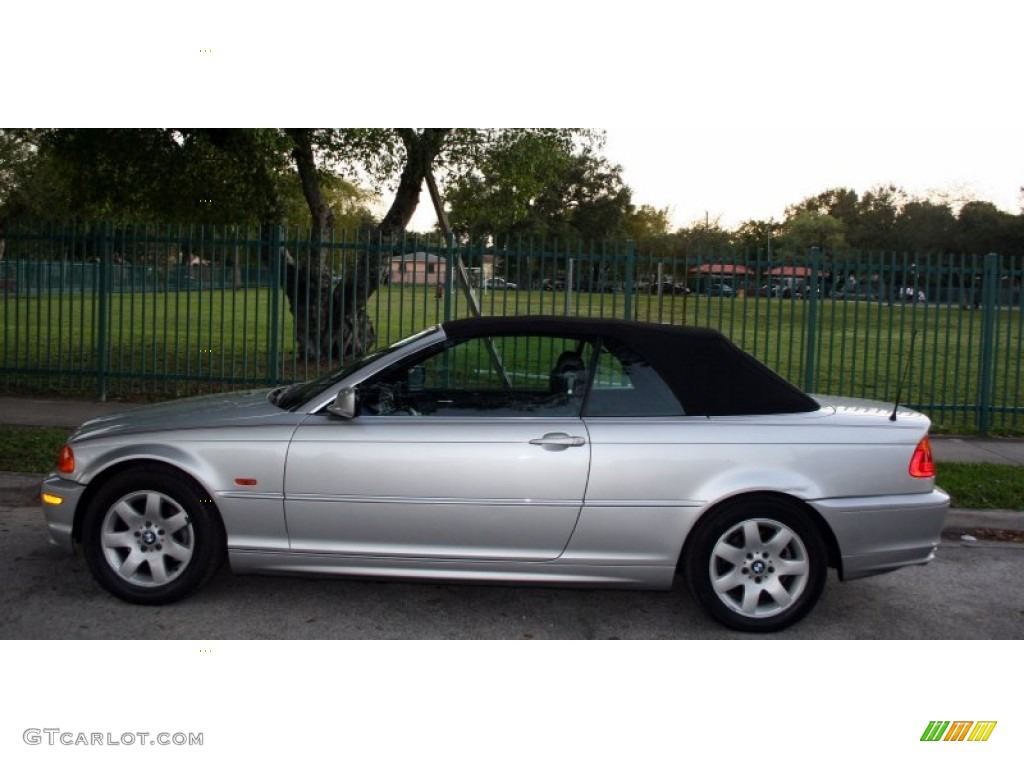 2001 3 Series 325i Convertible - Titanium Silver Metallic / Black photo #3