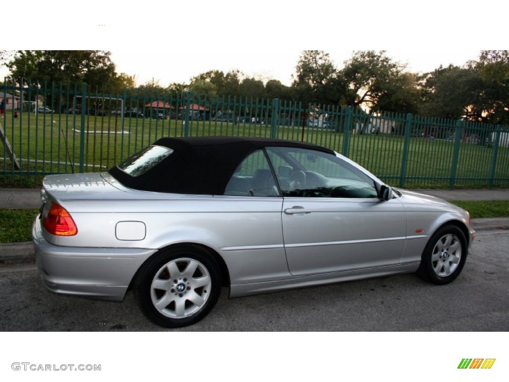 2001 3 Series 325i Convertible - Titanium Silver Metallic / Black photo #9