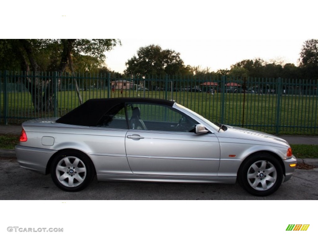 2001 3 Series 325i Convertible - Titanium Silver Metallic / Black photo #10