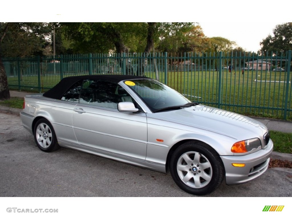 2001 3 Series 325i Convertible - Titanium Silver Metallic / Black photo #12