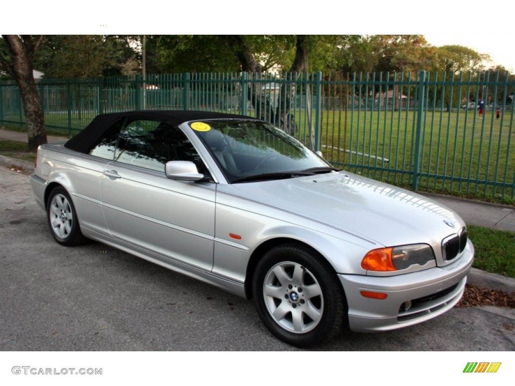 2001 3 Series 325i Convertible - Titanium Silver Metallic / Black photo #13