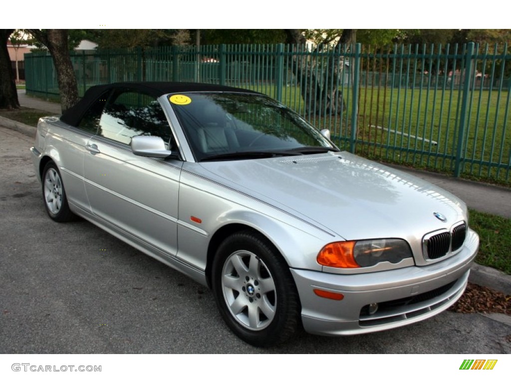 2001 3 Series 325i Convertible - Titanium Silver Metallic / Black photo #14