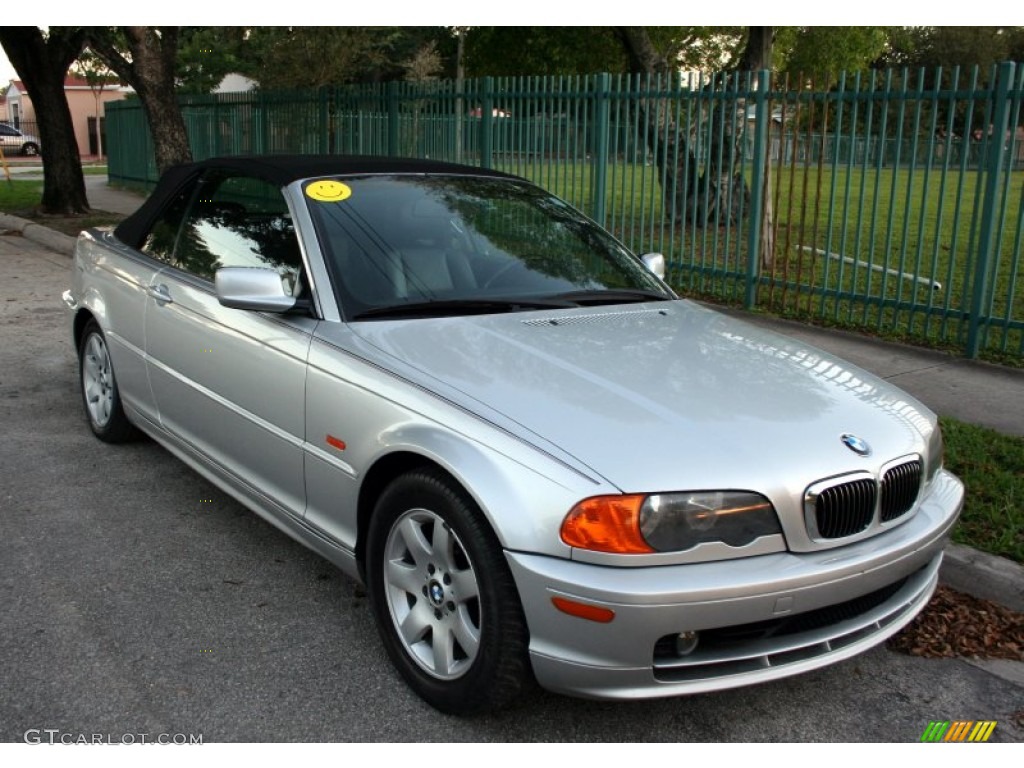 2001 3 Series 325i Convertible - Titanium Silver Metallic / Black photo #15