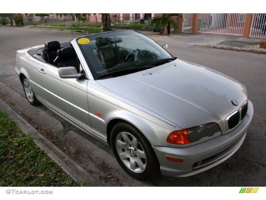 2001 3 Series 325i Convertible - Titanium Silver Metallic / Black photo #21