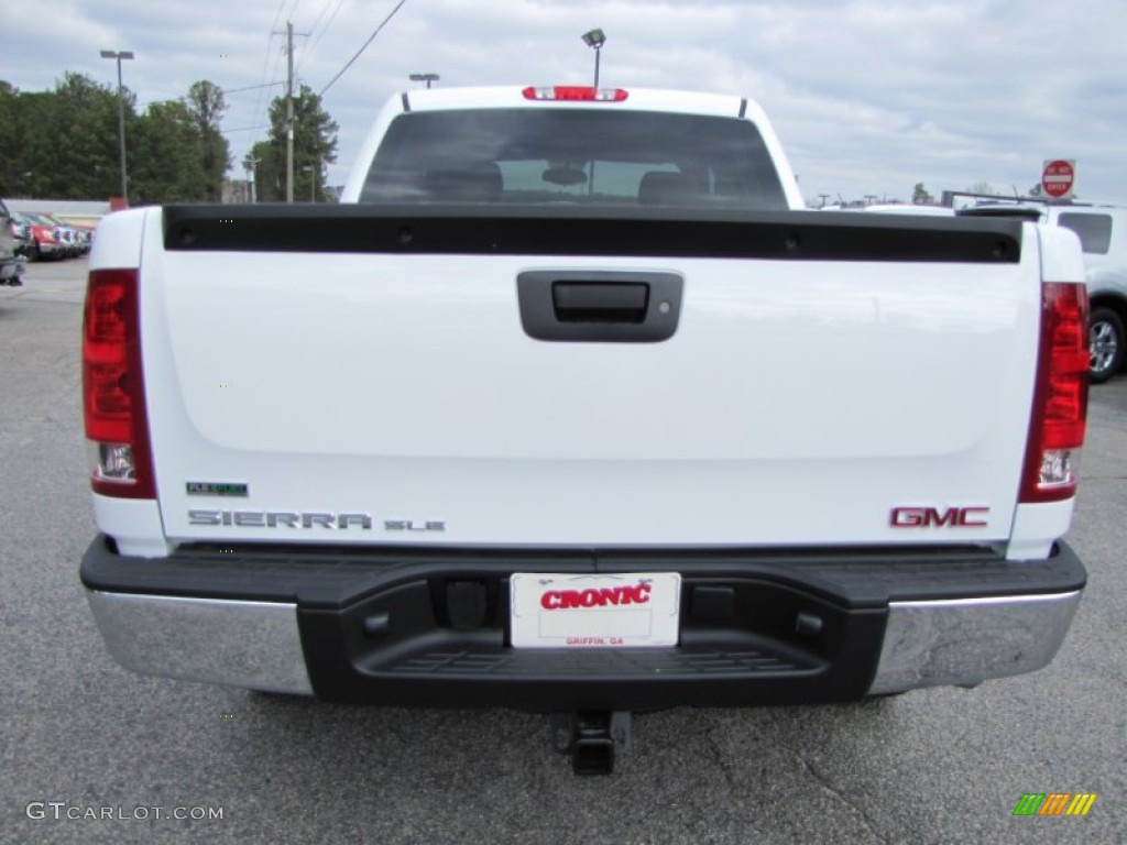 2012 Sierra 1500 SLE Crew Cab 4x4 - Summit White / Very Dark Cashmere/Light Cashmere photo #6