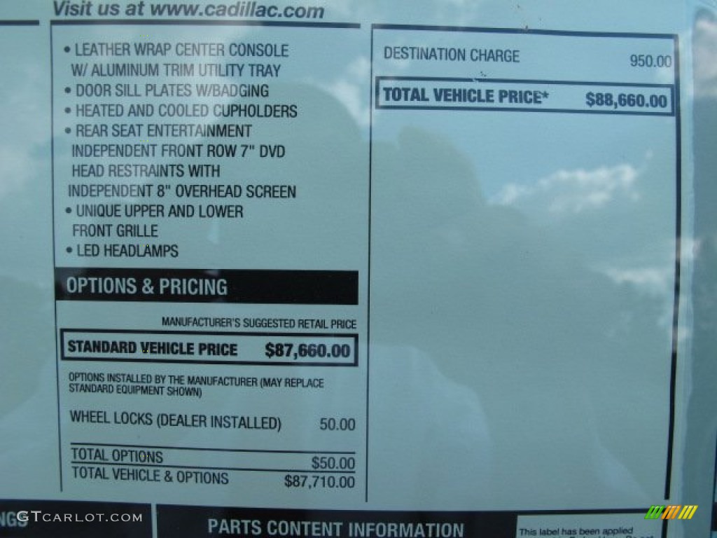 2011 Cadillac Escalade ESV Platinum AWD Window Sticker Photo #57197897