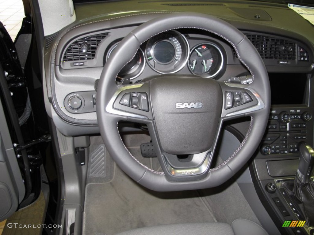 2011 Saab 9-4X Aero XWD Jet Black Steering Wheel Photo #57198152