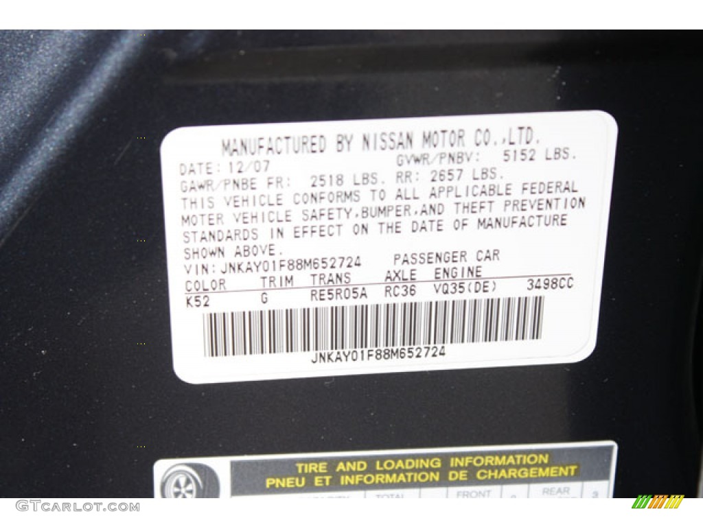 2008 M Color Code K52 for Blue Slate Photo #57199882