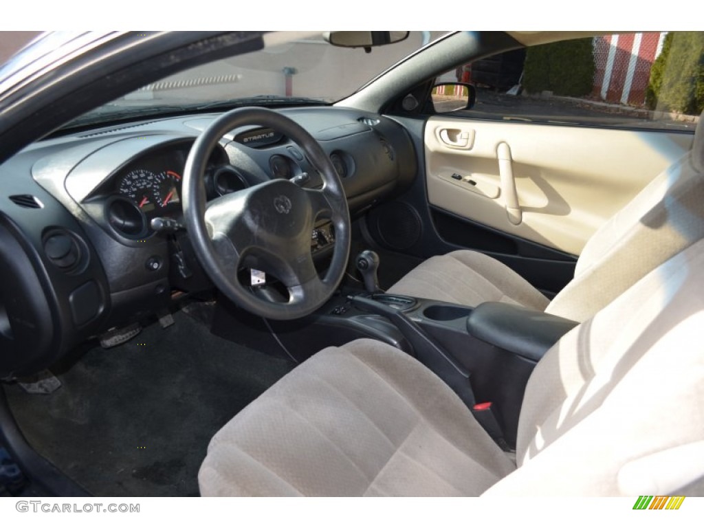 2002 Stratus SE Coupe - Black / Black/Beige photo #14