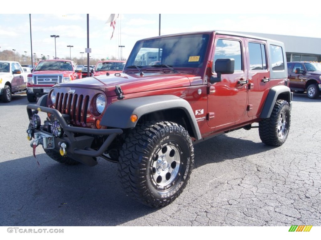 2008 Wrangler Unlimited X 4x4 - Red Rock Crystal Pearl / Dark Slate Gray/Med Slate Gray photo #6