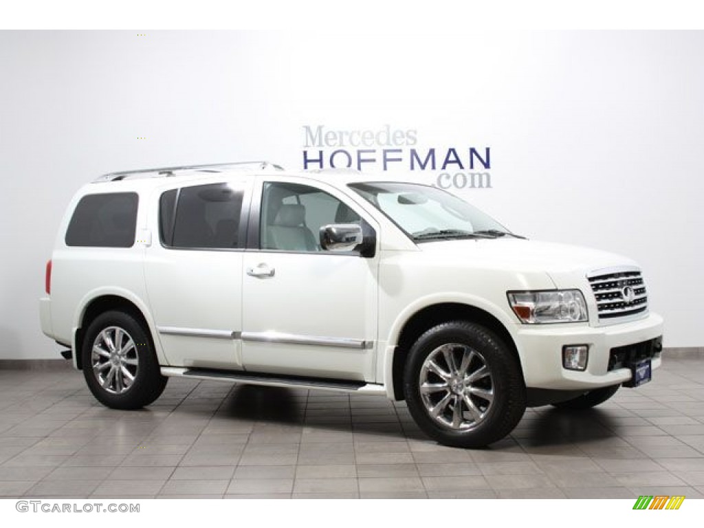 2008 QX 56 4WD - Tuscan Pearl White / Stone photo #1