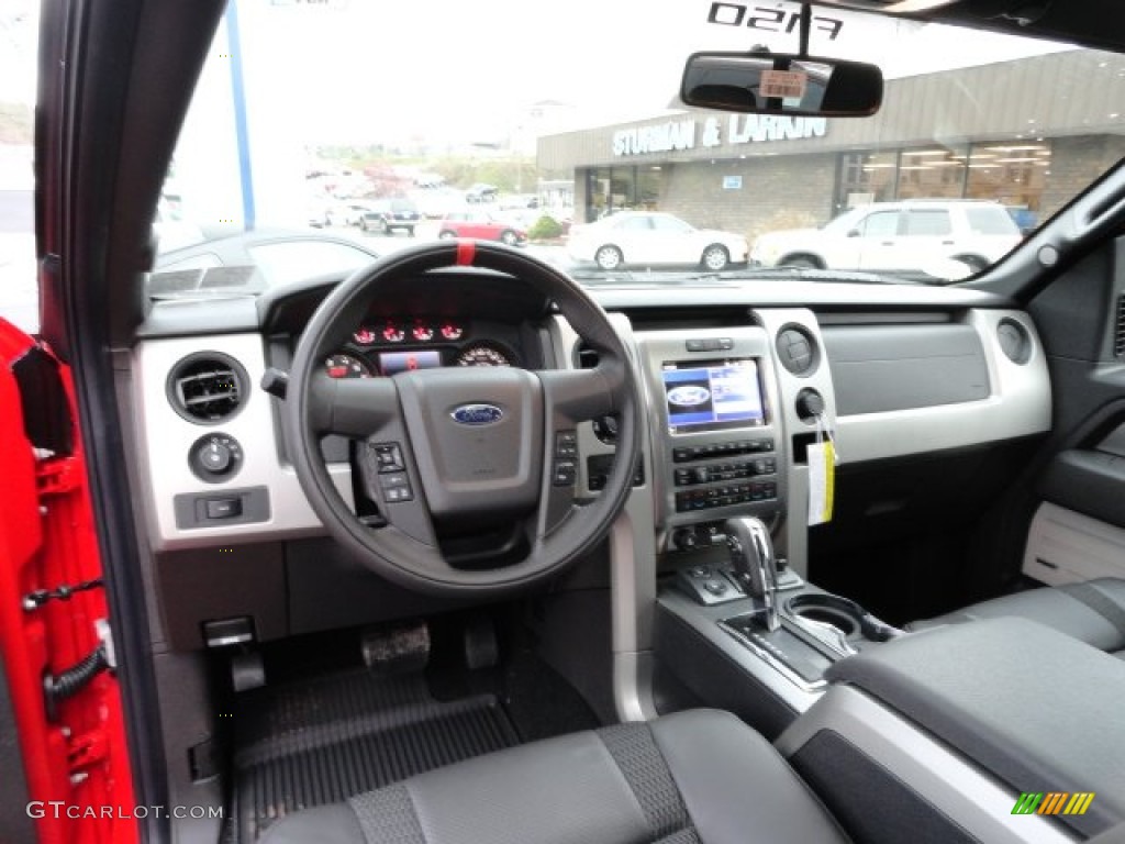 2012 Ford F150 SVT Raptor SuperCrew 4x4 Raptor Black Leather/Cloth Dashboard Photo #57204169