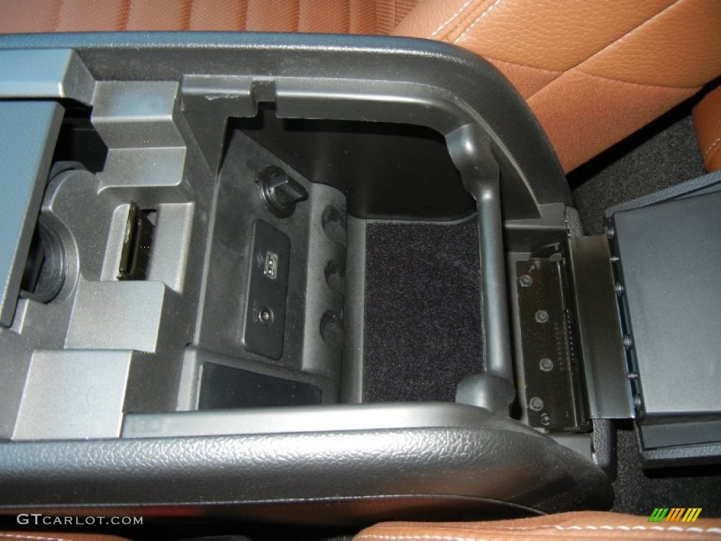 2011 Ford Mustang GT Premium Convertible Interior center console box open Photo #57211837