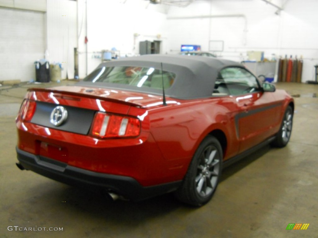 2011 Mustang V6 Premium Convertible - Red Candy Metallic / Stone photo #2