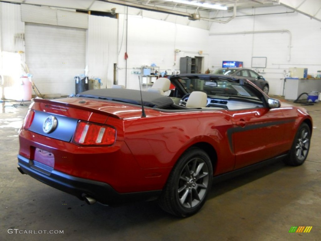 2011 Mustang V6 Premium Convertible - Red Candy Metallic / Stone photo #4