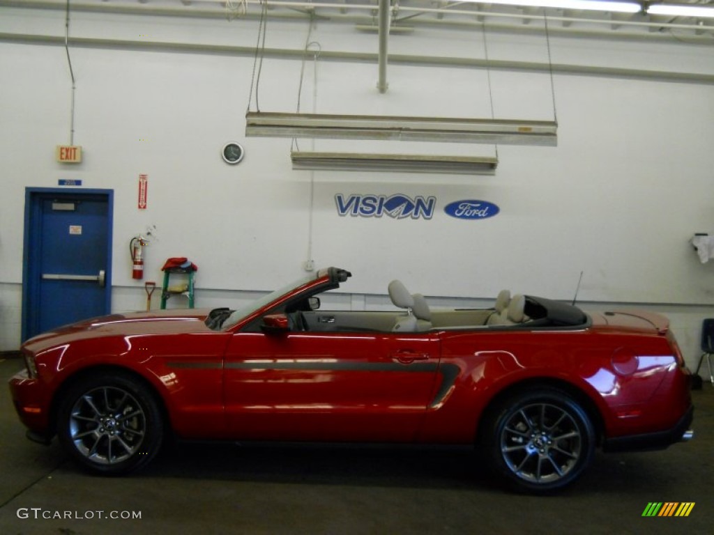 2011 Mustang V6 Premium Convertible - Red Candy Metallic / Stone photo #16