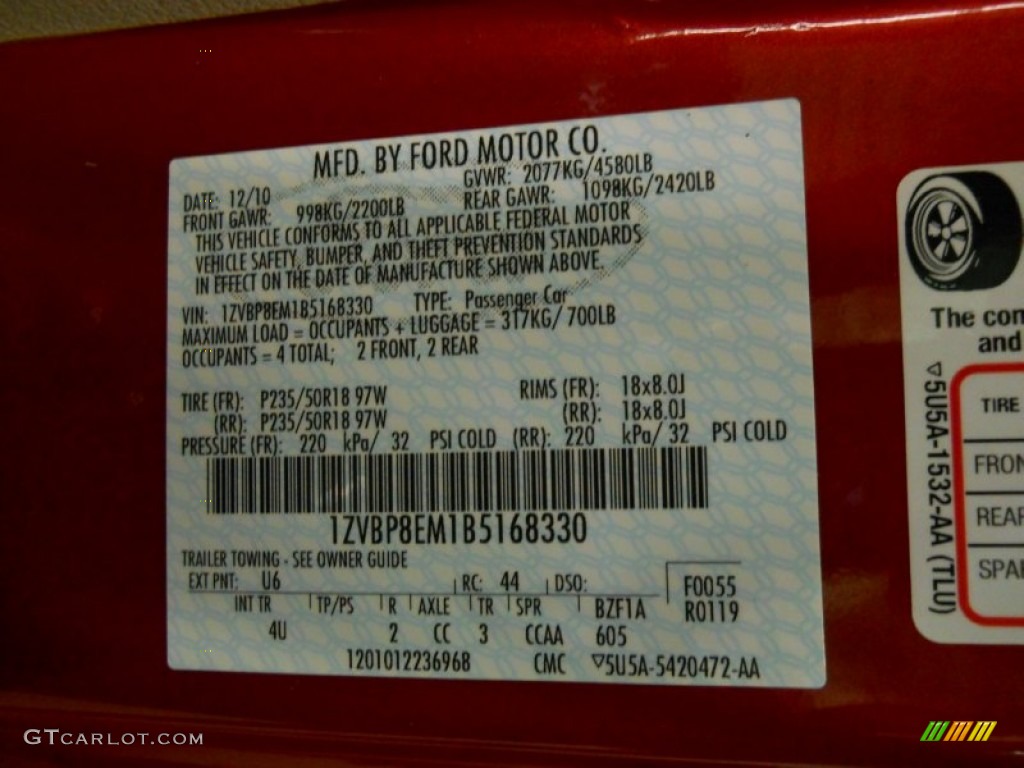 2011 Mustang V6 Premium Convertible - Red Candy Metallic / Stone photo #31