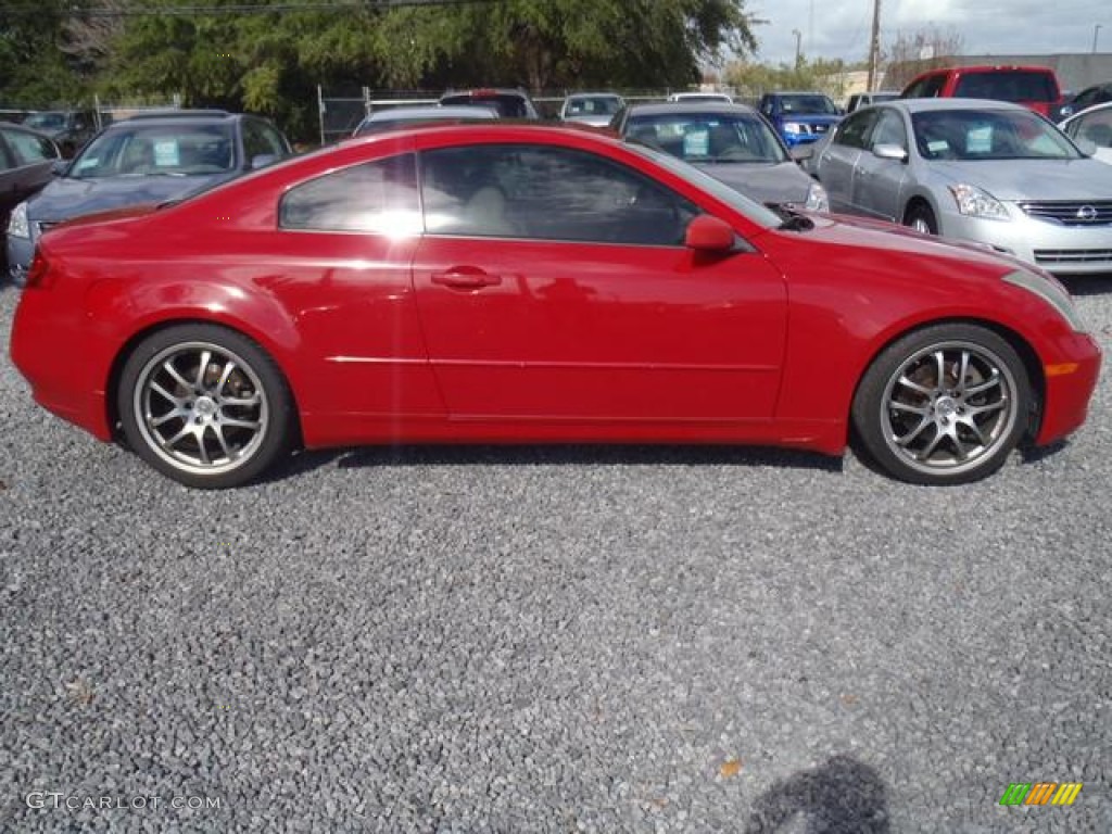 2005 G 35 Coupe - Laser Red / Wheat photo #3