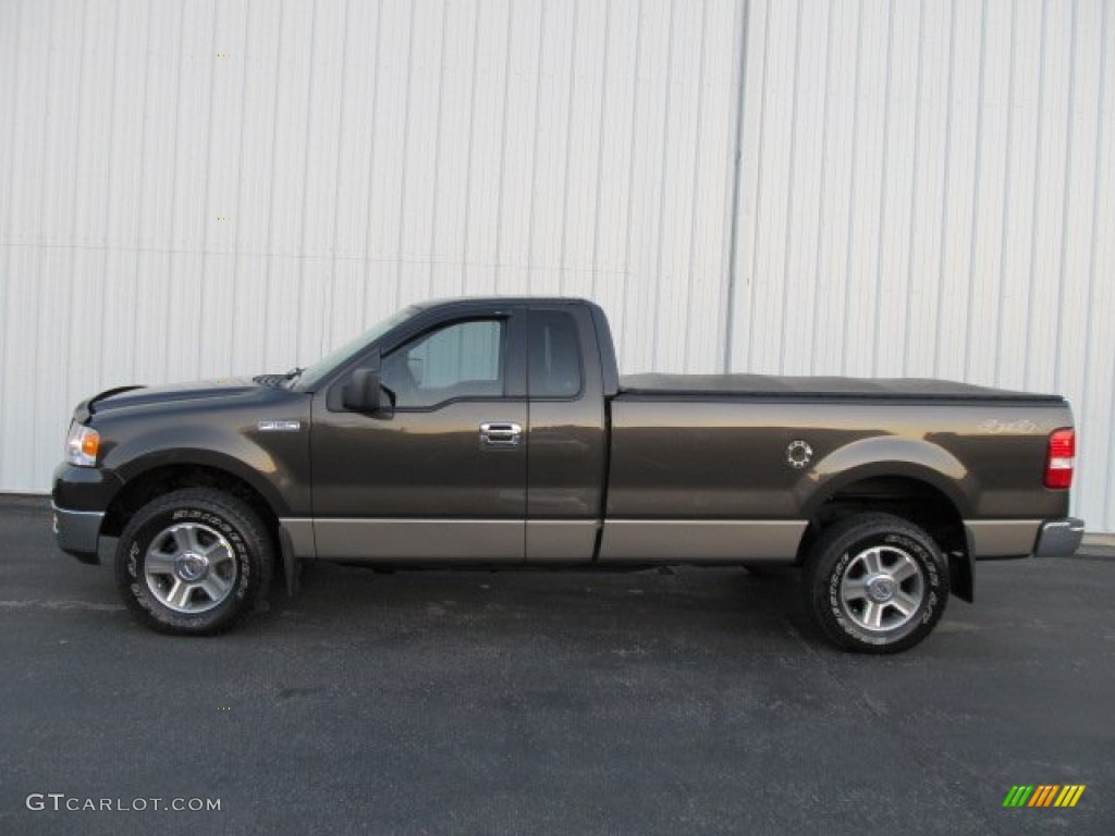 2005 F150 XLT Regular Cab 4x4 - Dark Stone Metallic / Tan photo #2