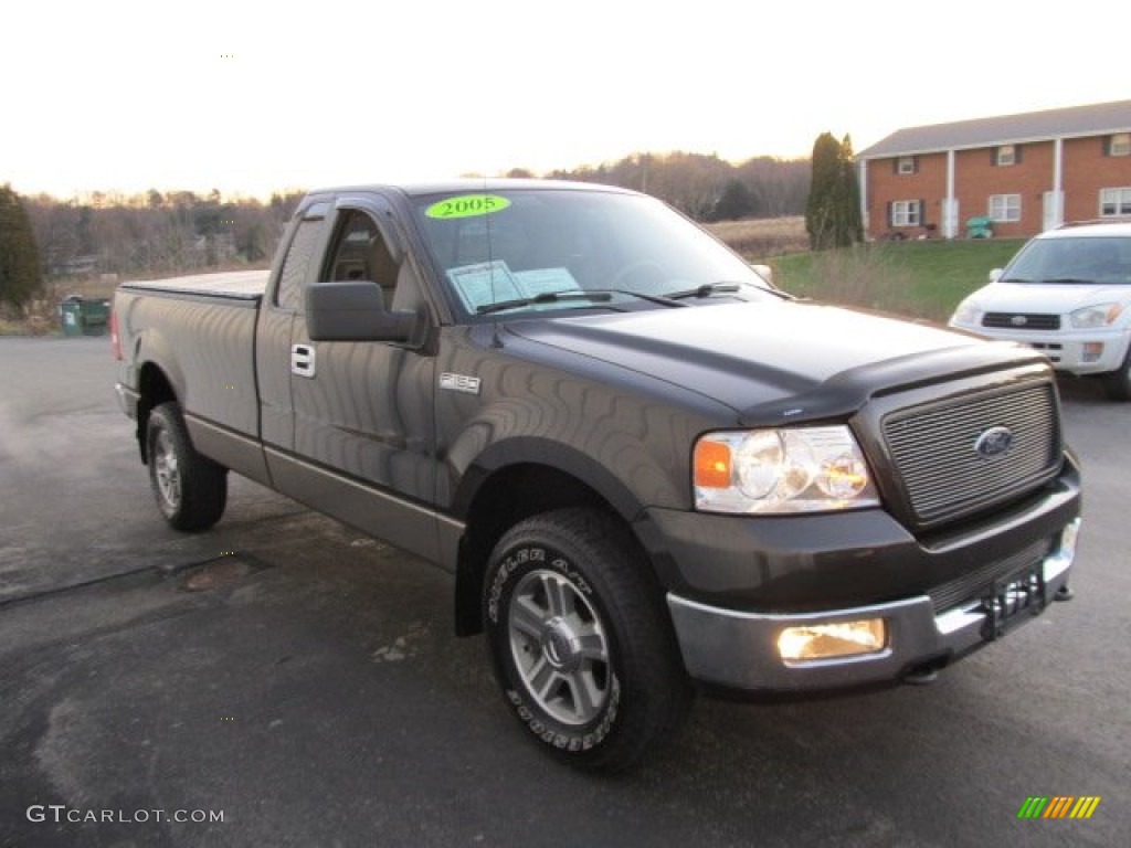2005 F150 XLT Regular Cab 4x4 - Dark Stone Metallic / Tan photo #5