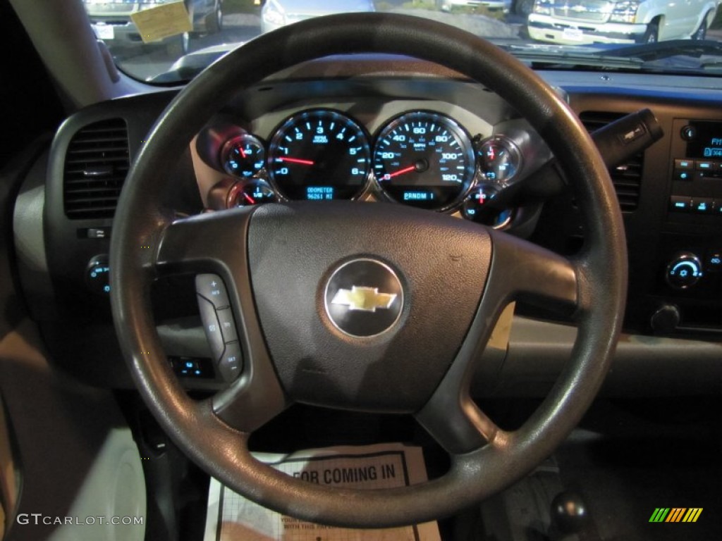 2009 Chevrolet Silverado 2500HD Work Truck Extended Cab 4x4 Dark Titanium Steering Wheel Photo #57220804