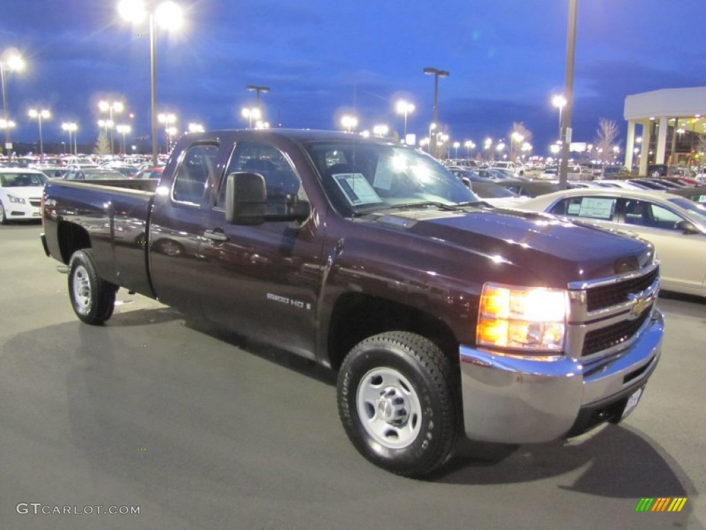 Dark Cherry Metallic 2009 Chevrolet Silverado 2500HD Work Truck Extended Cab 4x4 Exterior Photo #57221008