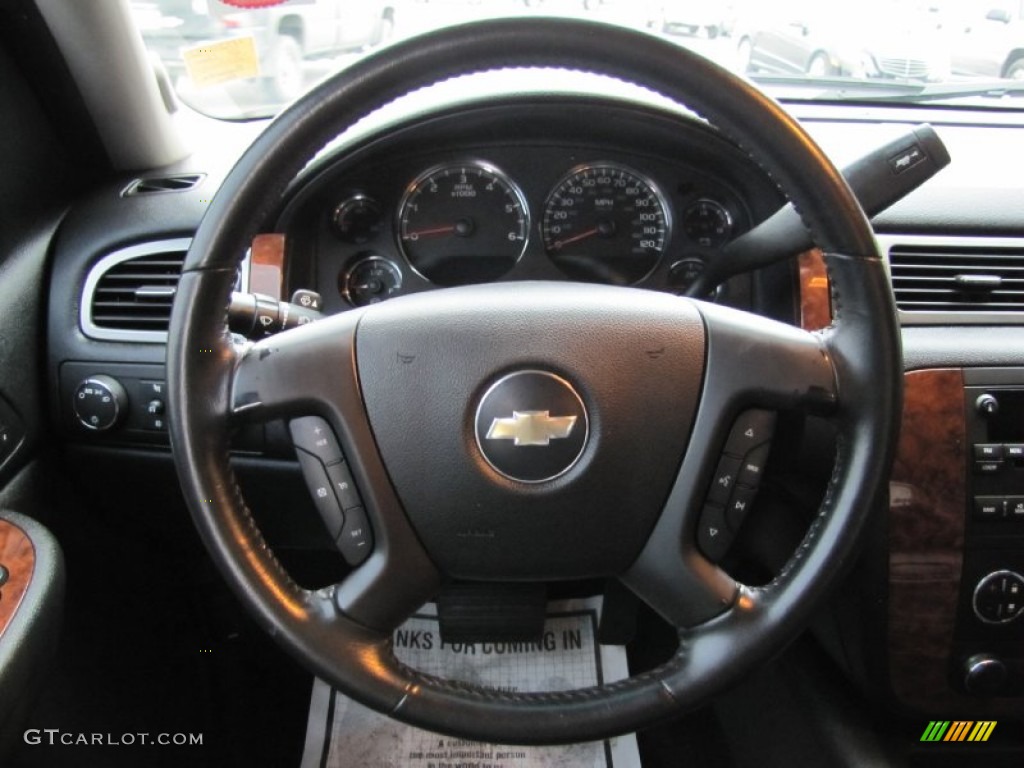 2007 Chevrolet Avalanche LT 4WD Ebony Steering Wheel Photo #57221725