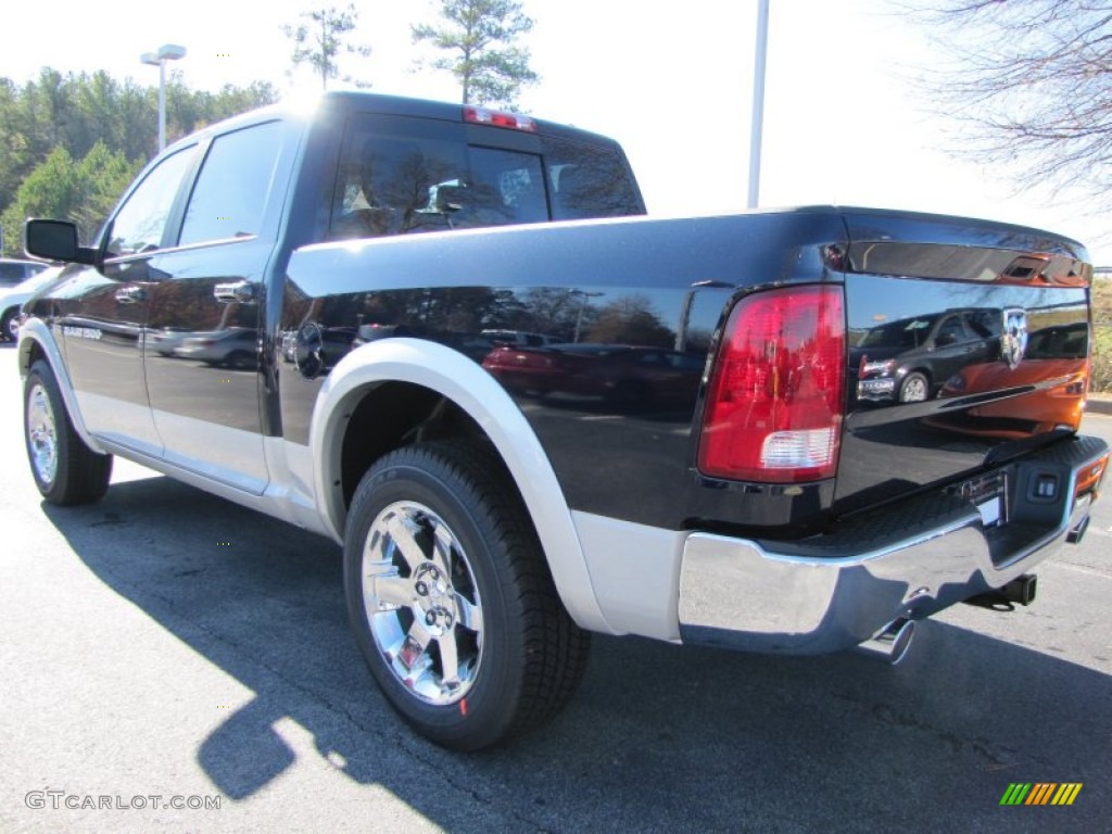 2012 Ram 1500 Laramie Crew Cab - True Blue Pearl / Dark Slate Gray photo #2