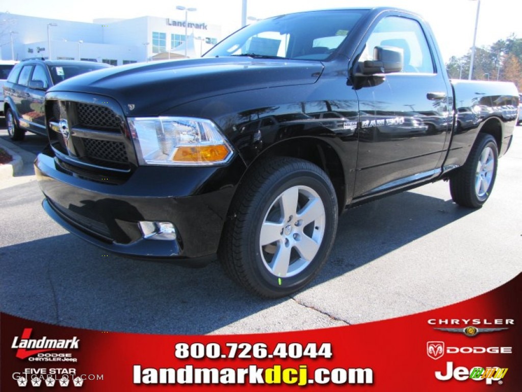 2012 Ram 1500 Express Regular Cab - Black / Dark Slate Gray/Medium Graystone photo #1