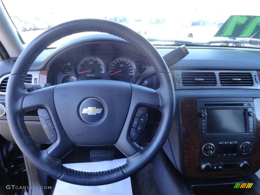 2008 Chevrolet Tahoe Hybrid Ebony Steering Wheel Photo #57225055