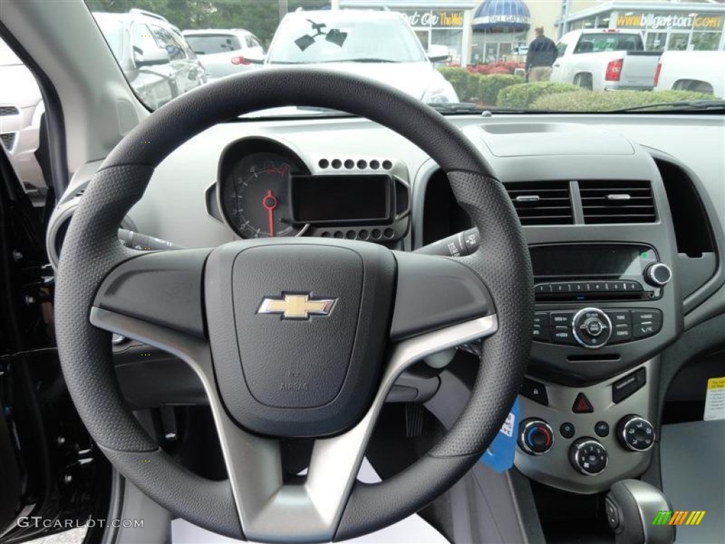 2012 Chevrolet Sonic LS Sedan Jet Black/Dark Titanium Steering Wheel Photo #57225922